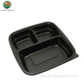 Disposable Food Grade Black 3 Compartments Microwave Bowls